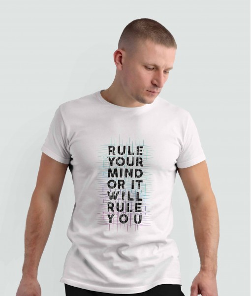 Мъжка тениска с щампа Текст и надписи Rule your mind - TShirtArtShop.com